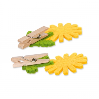 Wäscheklammer-Set Stk. Sonnenblumen 6,5x4cm, sortiert