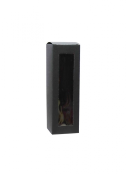 Kartonschachtel mit Sichtfenster schwarz matt 47x47x155mm