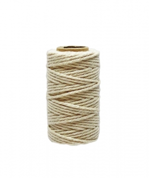 Baumwollkordel creme/naturweiss, D=2mm, 18m