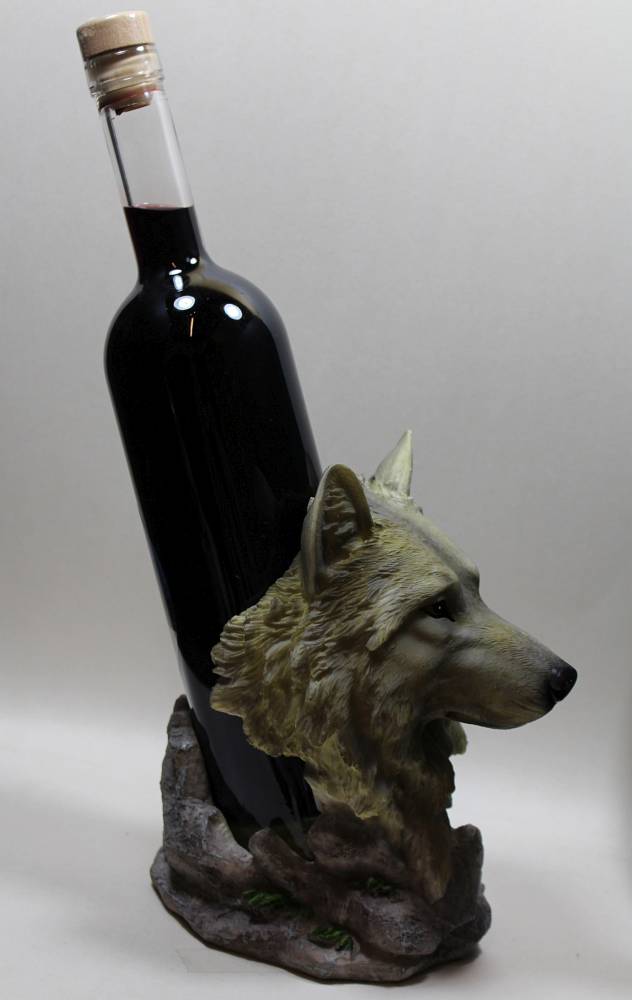 Verpackungen für Alle - Flaschenhalter Wolf schwarz aus Poly
